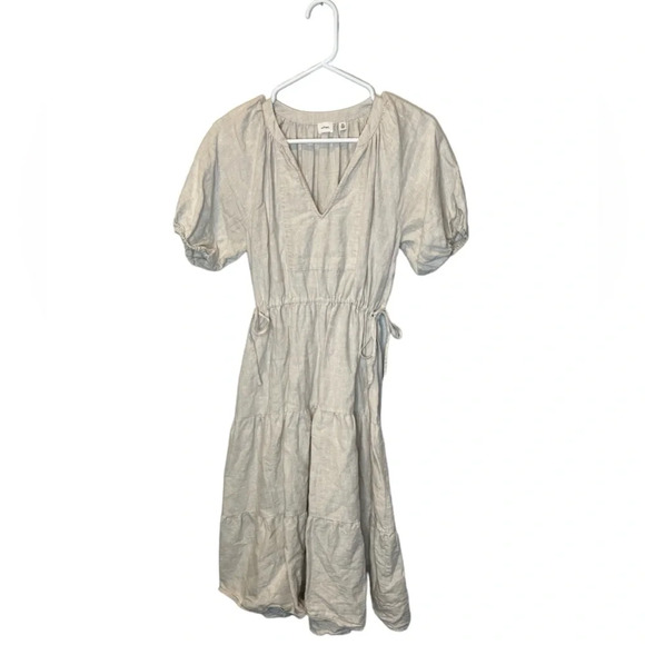 Aritzia Wilfred Decadence Organic Linen Tiered Midi Dress Size 2XS - Picture 4 of 13